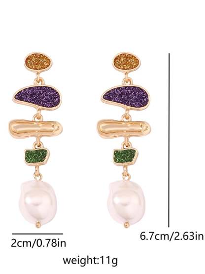 Ladies Carnival Pearl Fashionable Versatile Temperament Light Luxury Earrings-POIULTD