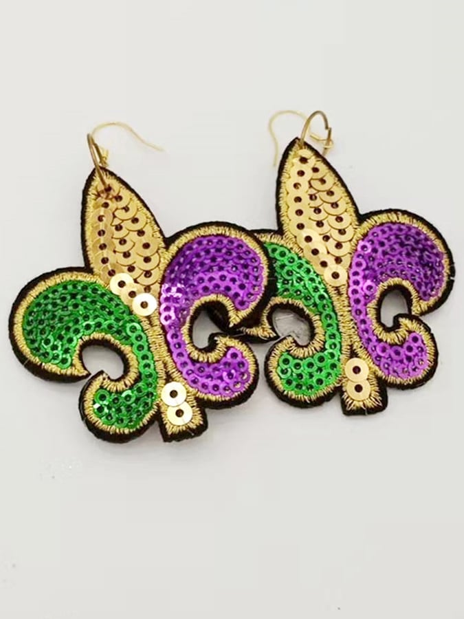 Women's Mardi Gras Personalized Fashion Earrings-POIULTD