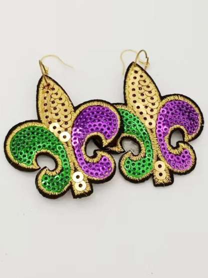 Women's Mardi Gras Personalized Fashion Earrings-POIULTD