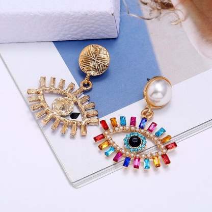 Devil's Eye Pearl Earrings-POIULTD