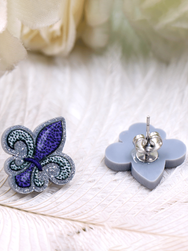 Women's Carnival Silver Onion Iris Fashionable And Versatile Temperament Light Luxury Earrings-POIULTD