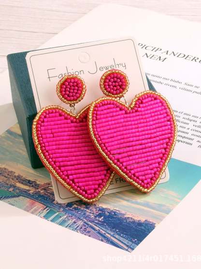 Women's Valentine's Day Heart Fashion Earrings-POIULTD