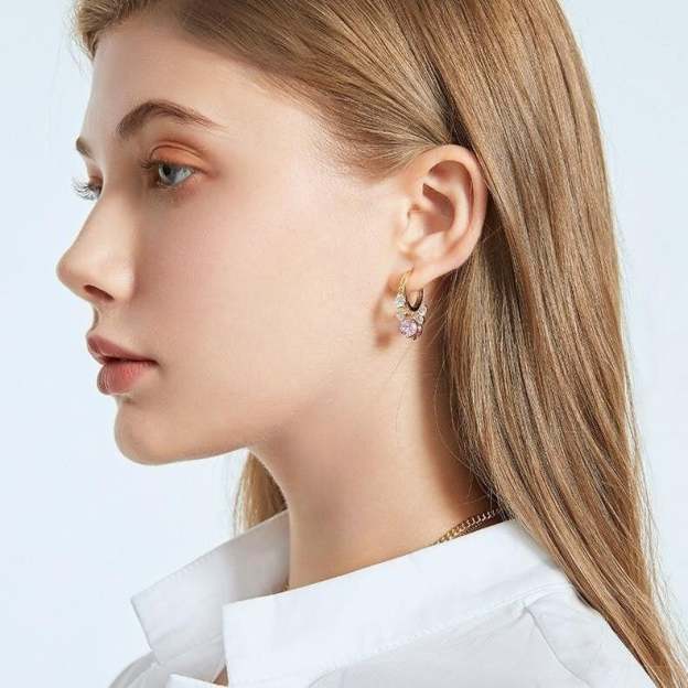Shiny Colorful Zircon Drop Earrings-POIULTD