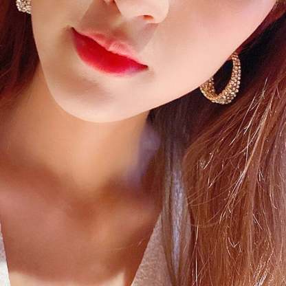 Rhinestone earrings-POIULTD