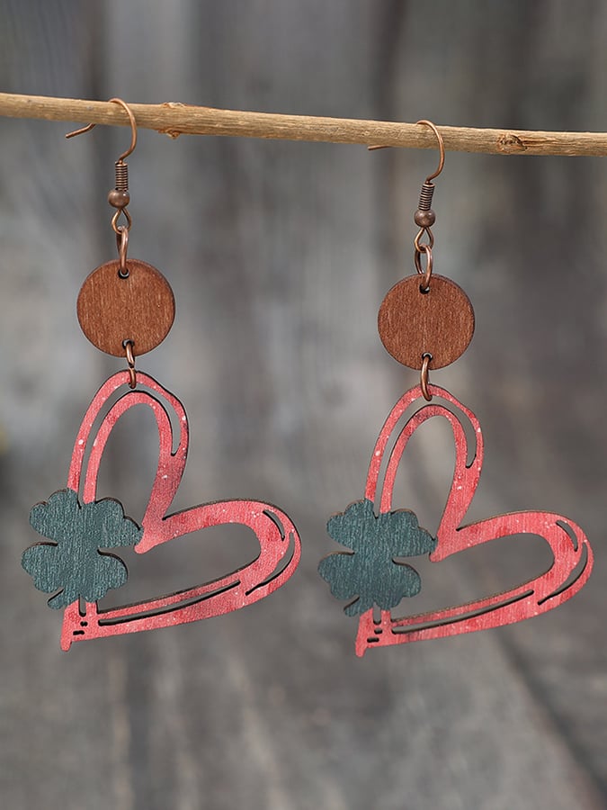Women's Valentine's Day Hollow Heart Design Versatile Fashionable Earrings-POIULTD