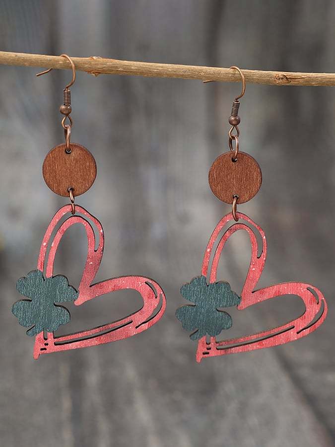 Women's Valentine's Day Hollow Heart Design Versatile Fashionable Earrings-POIULTD