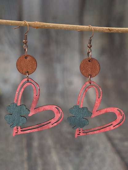 Women's Valentine's Day Hollow Heart Design Versatile Fashionable Earrings-POIULTD