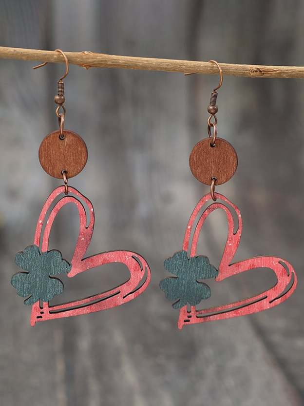 Women's Valentine's Day Hollow Heart Design Versatile Fashionable Earrings-POIULTD