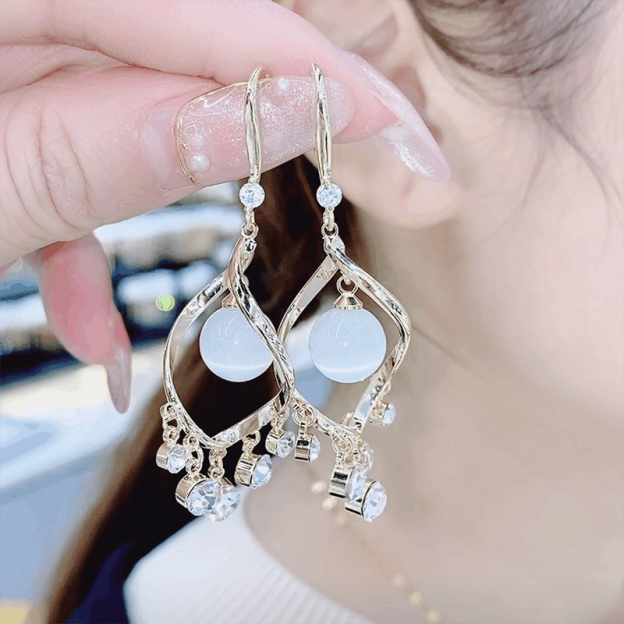 Super glitter tassel earrings-POIULTD