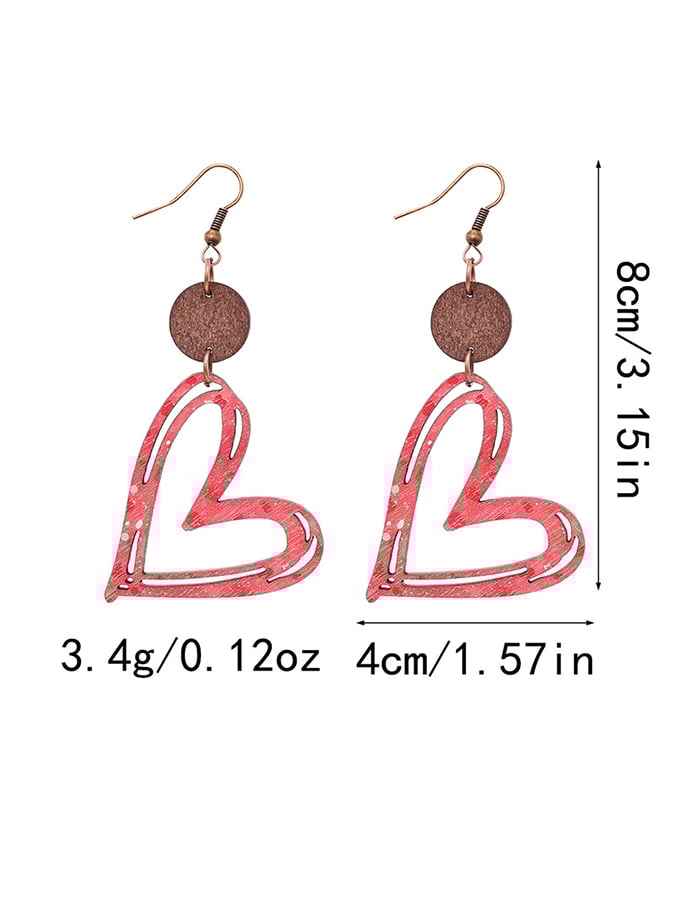 Women's Valentine's Day Hollow Heart Design Versatile Fashionable Earrings-POIULTD