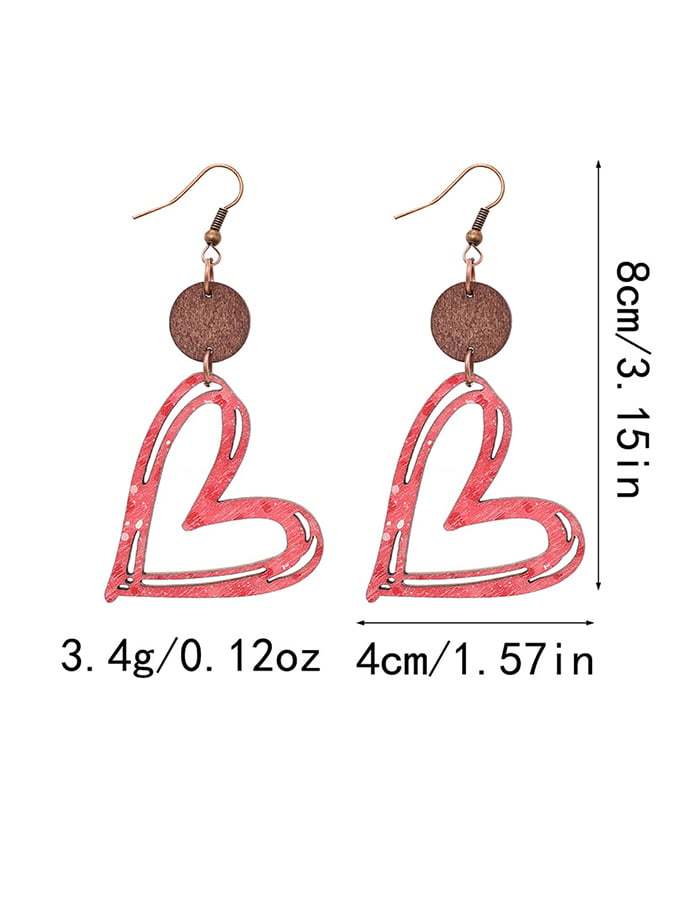 Women's Valentine's Day Hollow Heart Design Versatile Fashionable Earrings-POIULTD