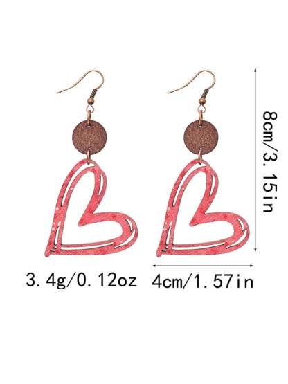 Women's Valentine's Day Hollow Heart Design Versatile Fashionable Earrings-POIULTD