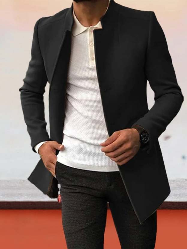 Solid Tweed Blazer-POIULTD