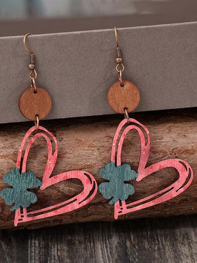 Women's Valentine's Day Hollow Heart Design Versatile Fashionable Earrings-POIULTD