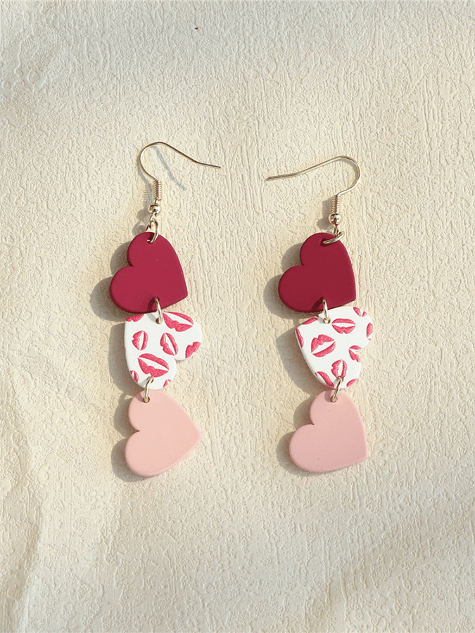 Women's Valentine's Day Multi-Layered Love Design Versatile Fashionable Earrings-POIULTD