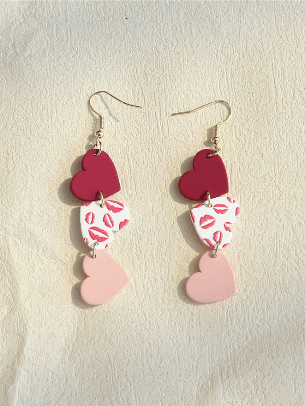 Women's Valentine's Day Multi-Layered Love Design Versatile Fashionable Earrings-POIULTD