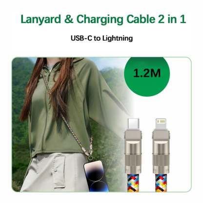 🔥🔥2-in-1 Mobile Phone Lanyard & Charging Cable, compatible with USB-C to USB-C and USB-C to Lightning interfaces-POIULTD