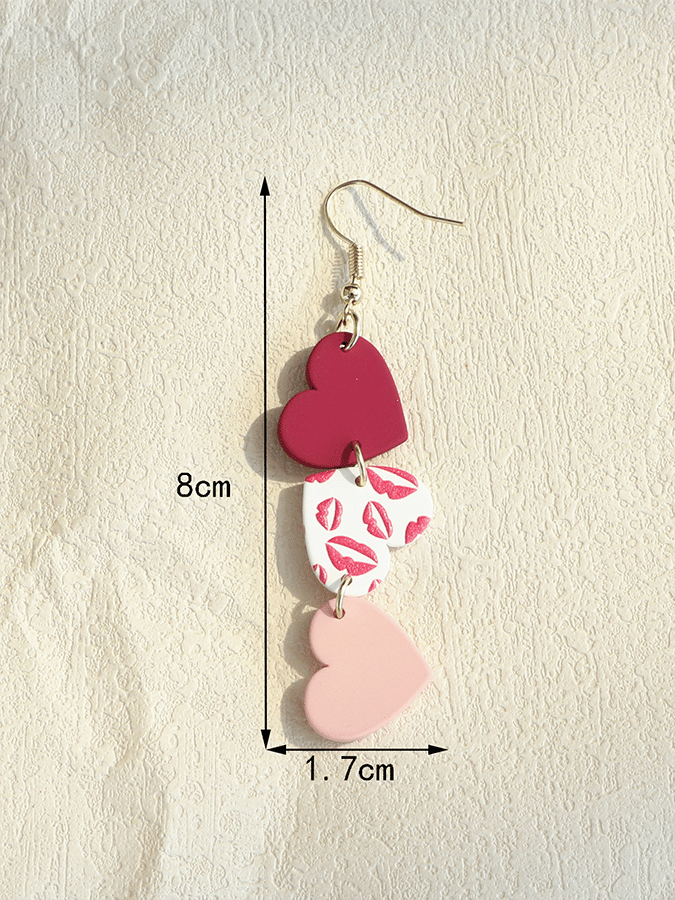 Women's Valentine's Day Multi-Layered Love Design Versatile Fashionable Earrings-POIULTD