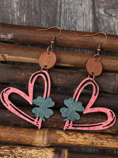 Women's Valentine's Day Hollow Heart Design Versatile Fashionable Earrings-POIULTD