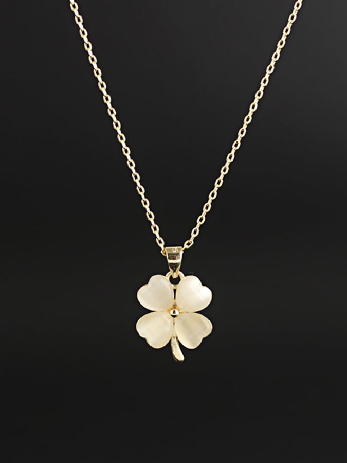 Women St. Patrick's Day Stylish Clover Pendant Necklace-POIULTD