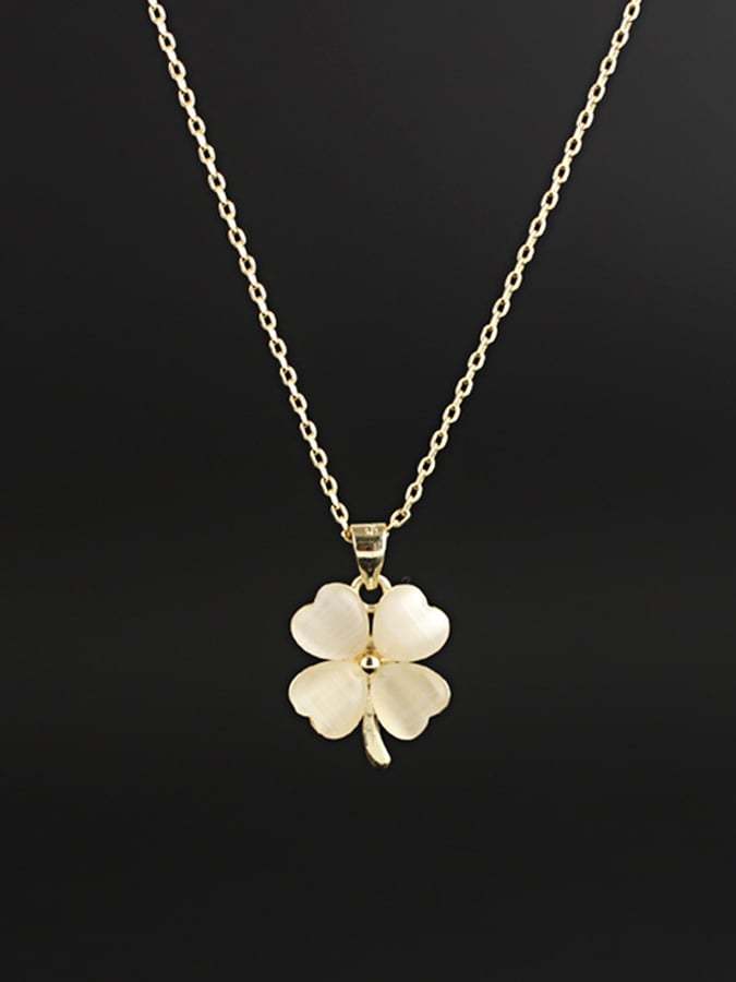 Women St. Patrick's Day Stylish Clover Pendant Necklace-POIULTD