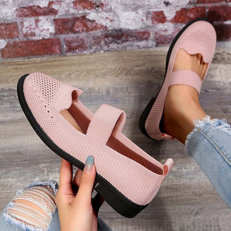 Casual Stretch Flat Women's Flyknit Shoes-POIULTD