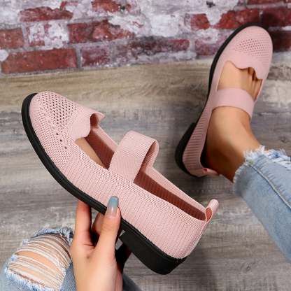 Casual Stretch Flat Women's Flyknit Shoes-POIULTD