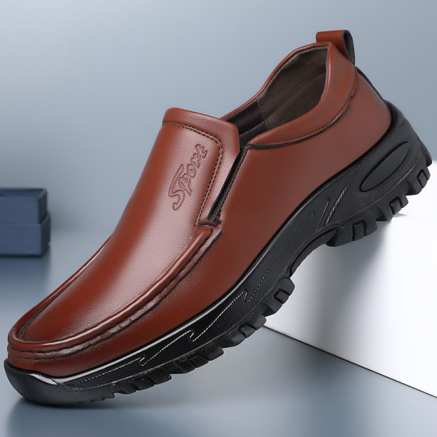 MEN'S EXTENDED WIDTH FOOT AND HEEL COMFORTABLE PLATFORM CASUAL SHOES-POIULTD
