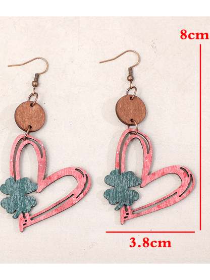 Women's Valentine's Day Hollow Heart Design Versatile Fashionable Earrings-POIULTD