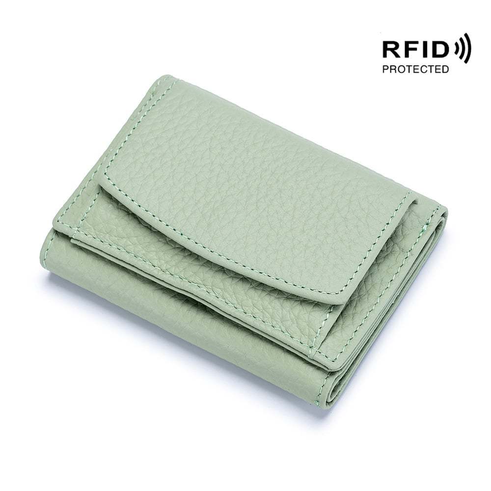 2024 New Genuine Leather RFID Blocking Card Holder Organizer Pocket Mini Wallet-POIULTD