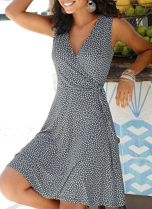 Print Sleeveless A-line Knee Length Casual/Vacation Dresses (🔥BUY 2 FREE SHIPPING🔥)-POIULTD