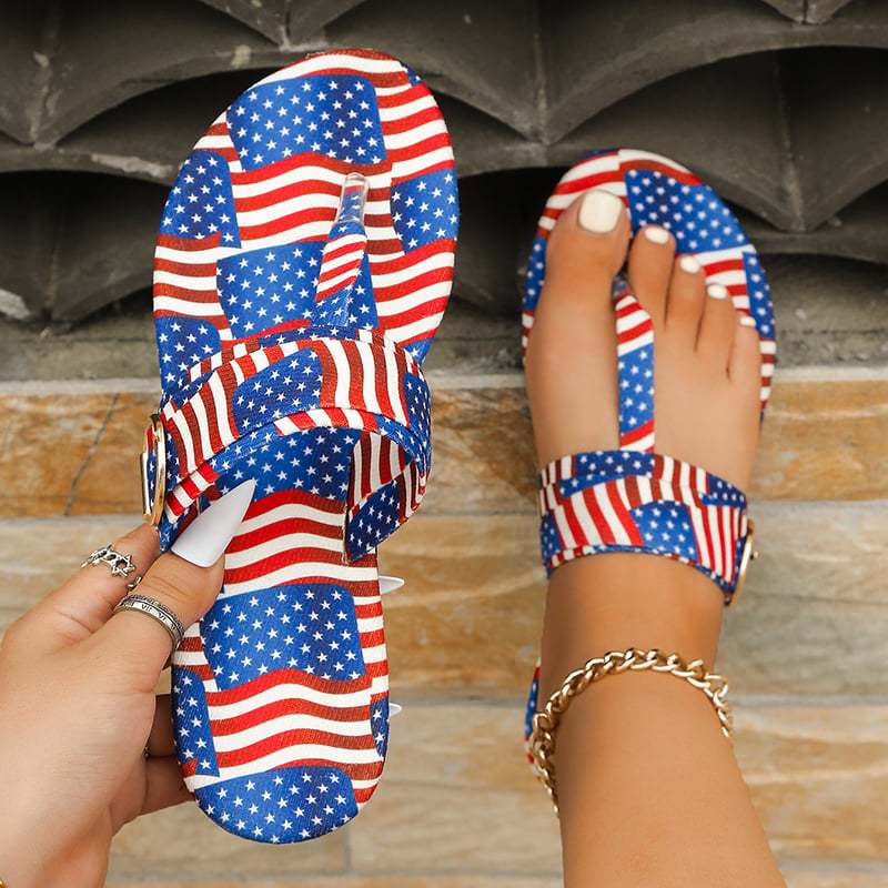 Women's Fashionable And Comfortable Flip-Flops With Buckle Beach Sandals-POIULTD