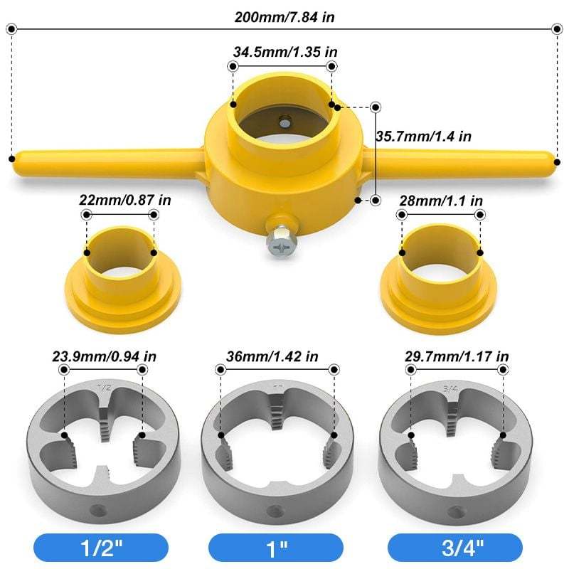 🔥6PCS Plastic Pipe Thread Die Kit-POIULTD