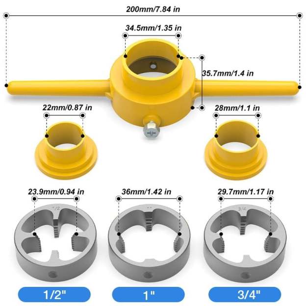 🔥6PCS Plastic Pipe Thread Die Kit-POIULTD