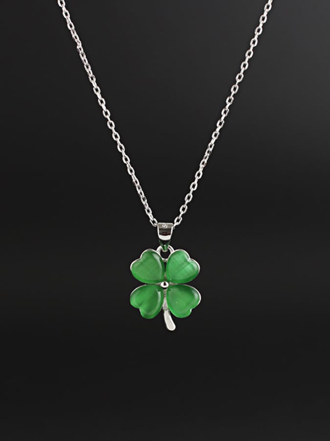 Women St. Patrick's Day Stylish Clover Pendant Necklace-POIULTD