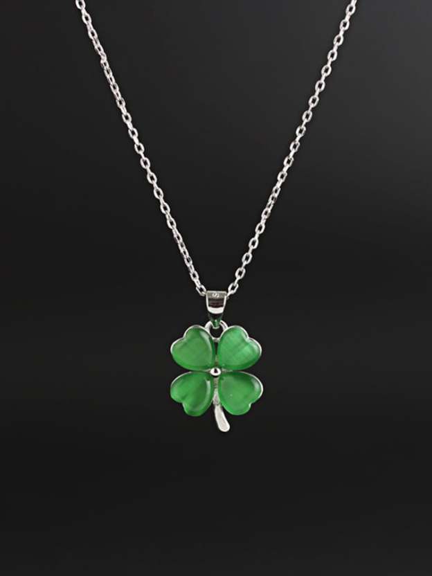 Women St. Patrick's Day Stylish Clover Pendant Necklace-POIULTD