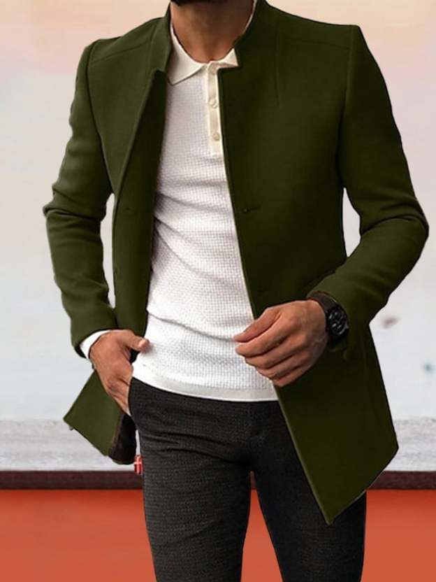 Solid Tweed Blazer-POIULTD