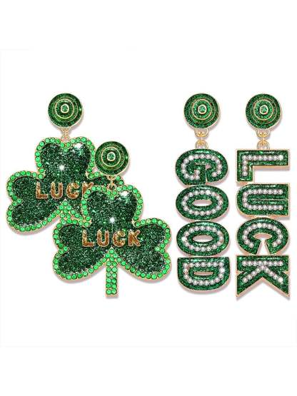 Women Fashionable And Versatile St. Patrick's Day Earrings-POIULTD