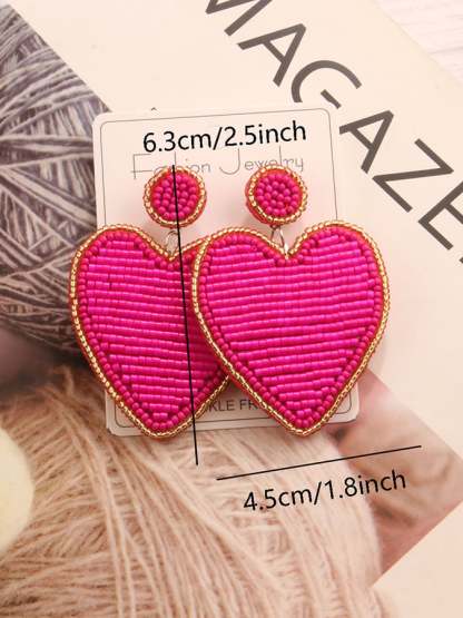 Women's Valentine's Day Heart Fashion Earrings-POIULTD