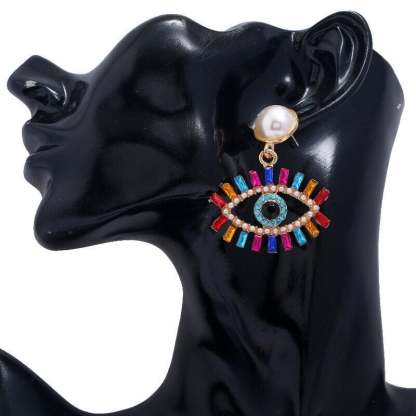 Devil's Eye Pearl Earrings-POIULTD
