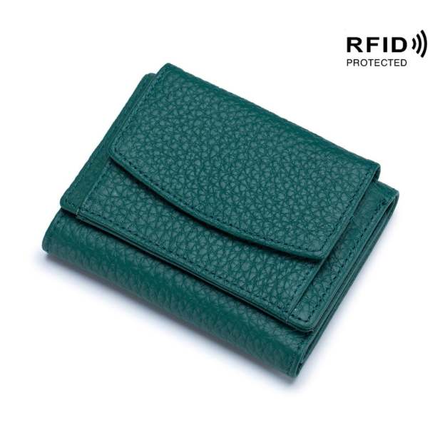 2024 New Genuine Leather RFID Blocking Card Holder Organizer Pocket Mini Wallet-POIULTD