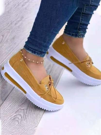 Spring New Fashion And Comfortable New Thick -Bottomed Casual Bean Shoes Female Loose Cake And Round Head Shoe Single Shoes-POIULTD