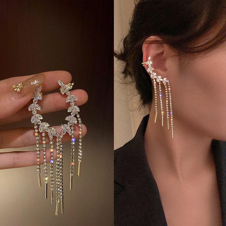 (🌸New Spring)Willow tassel ear cuff earrings-POIULTD