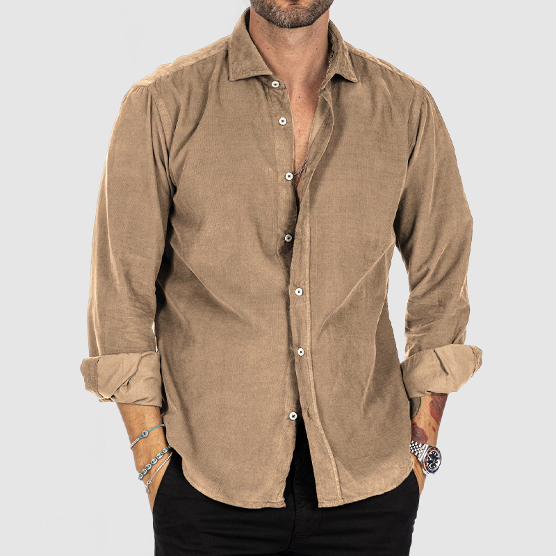 Men's Thin Everyday Corduroy Shirt-POIULTD