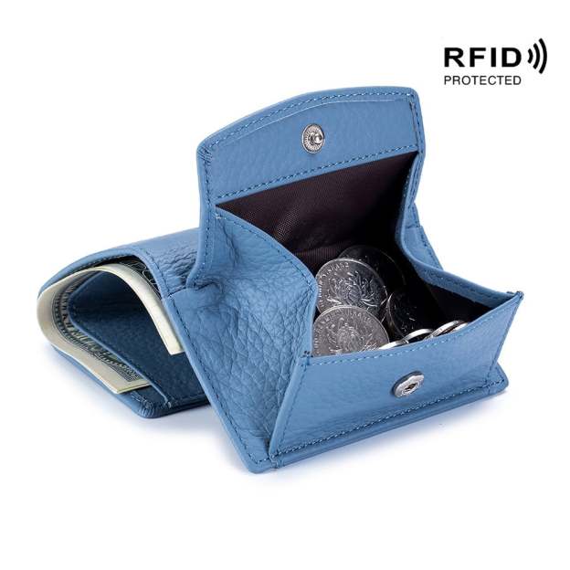 2024 New Genuine Leather RFID Blocking Card Holder Organizer Pocket Mini Wallet-POIULTD