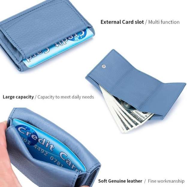 2024 New Genuine Leather RFID Blocking Card Holder Organizer Pocket Mini Wallet-POIULTD