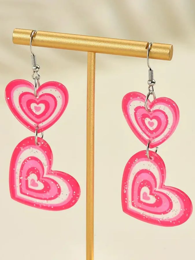 Women's Valentine's Day Multi-Layered Love Design Versatile Fashionable Earrings-POIULTD