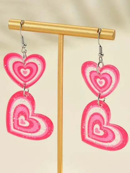 Women's Valentine's Day Multi-Layered Love Design Versatile Fashionable Earrings-POIULTD