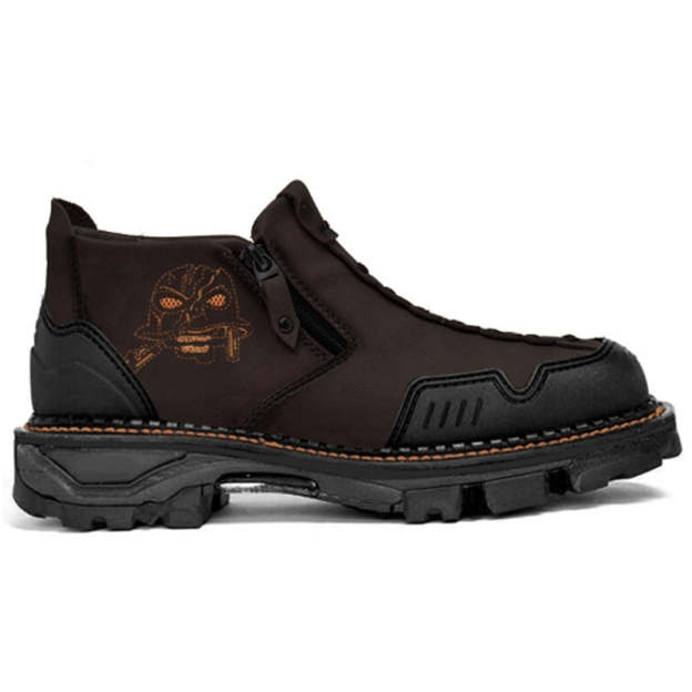 Men’s Cool Design Stitching Chunky Sole Ankle-Length Boots-POIULTD