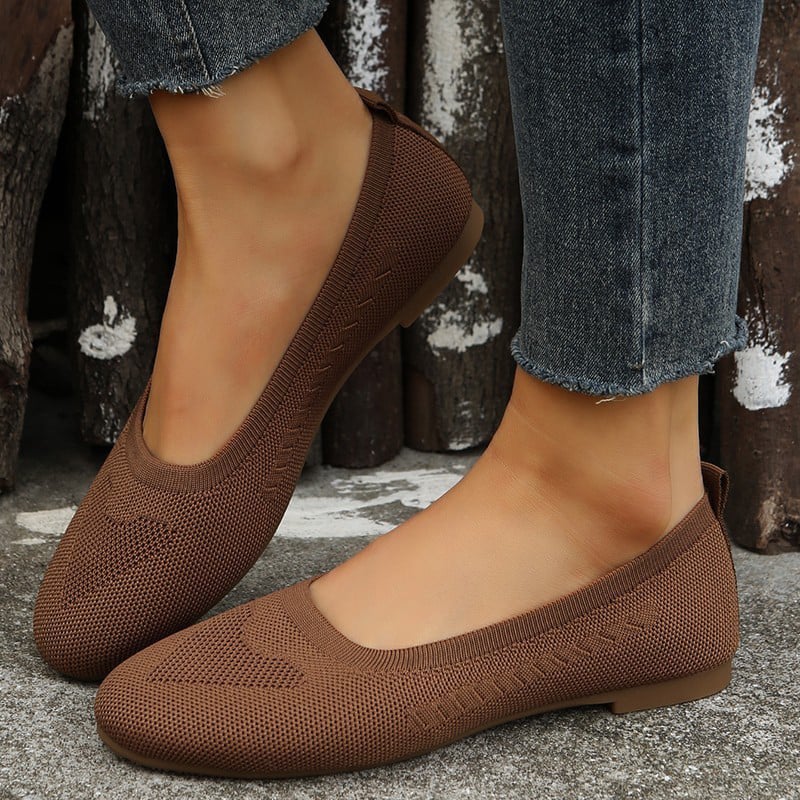 Casual Soft Sole Hollow Out Weave Women's Flat Shoes-POIULTD